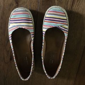 Colorful striped flats